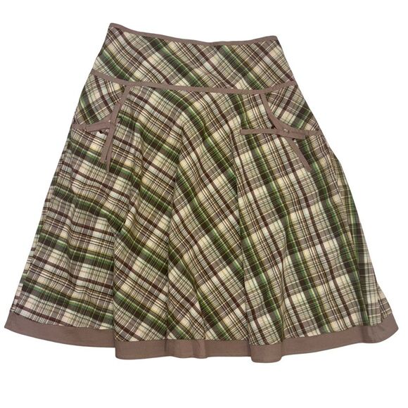 Vintage Plaid A-Line Skirt w/ Pockets Size 12 Preppy Academia Fall Style - Picture 9 of 9